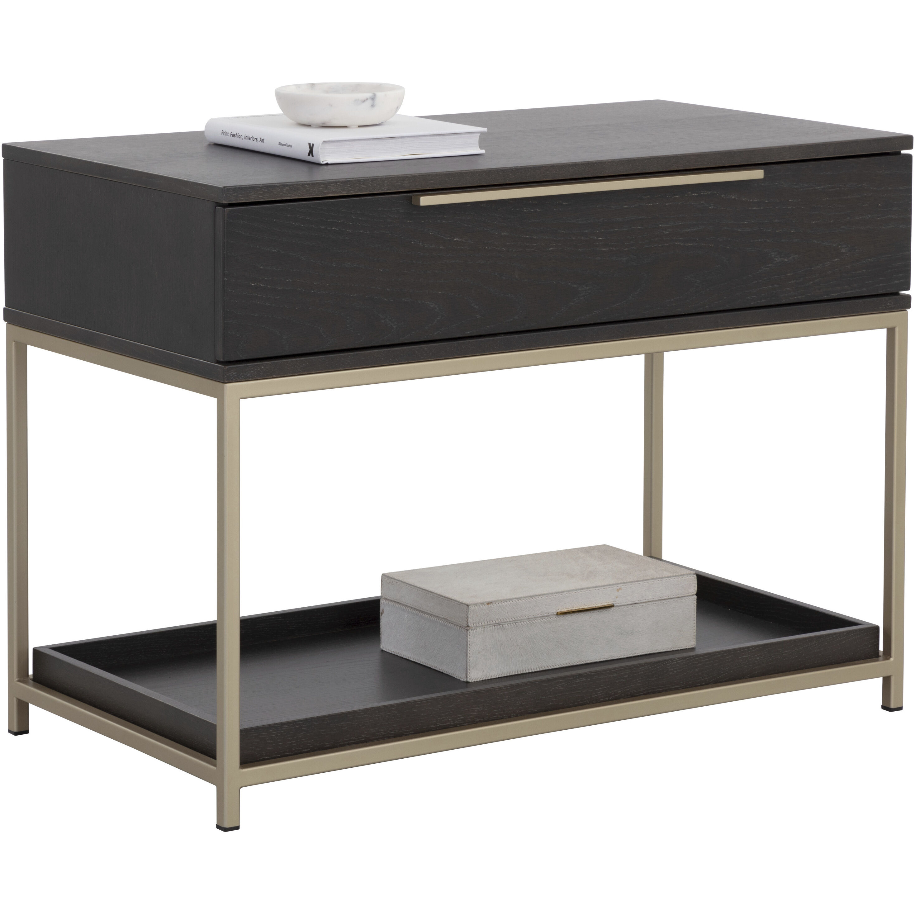 Rebel 38 X 27.25 inch Gold / Charcoal Grey Night Stand, Large
